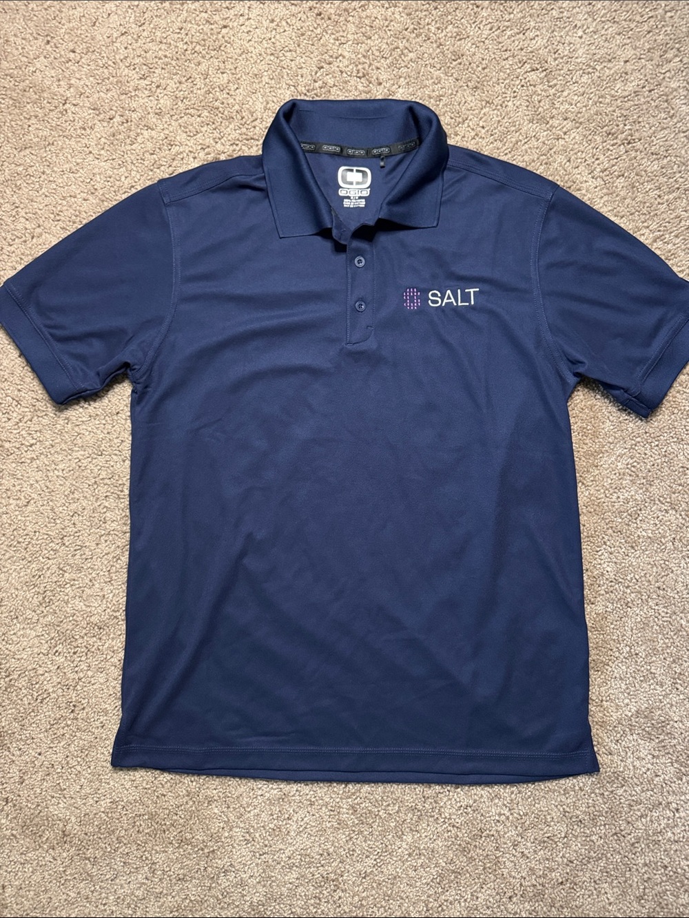 OGIO Navy Men's Polo with SALT Embroidered Logo
